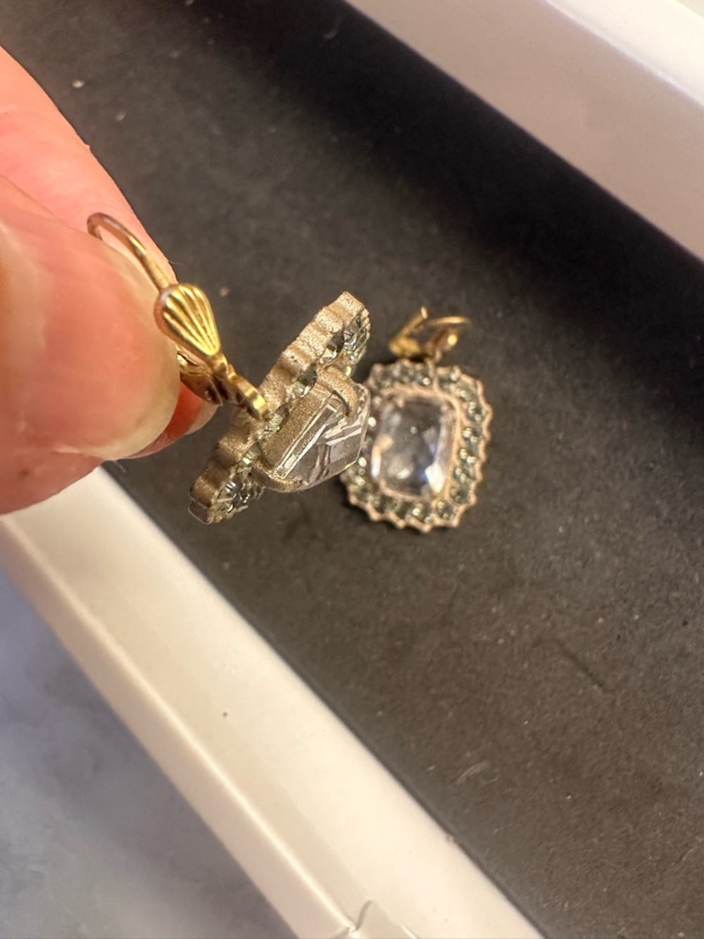 La Vie Parisienne by Catherine Popesco Clear Crystal Drop Earrings - Picture 3 of 4